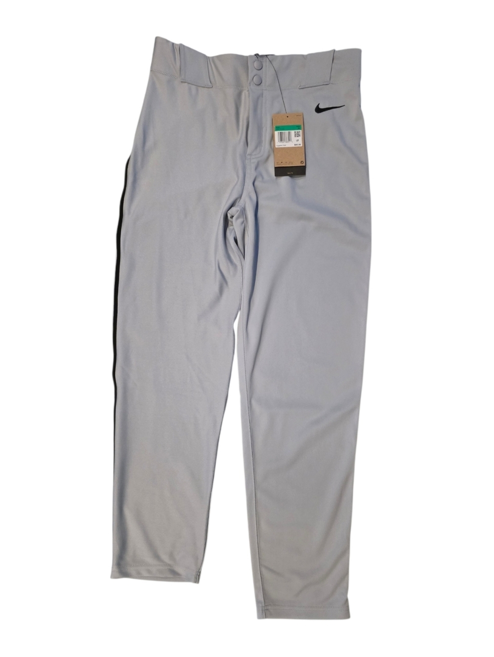 Nike Gray Youth Baseball Pants with Black Piping